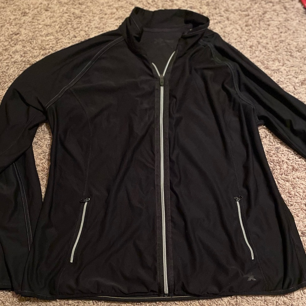 🖤 XERSION Performance wear Ladies SZ:L Zip Pockets Black Jacket Activewear EUC